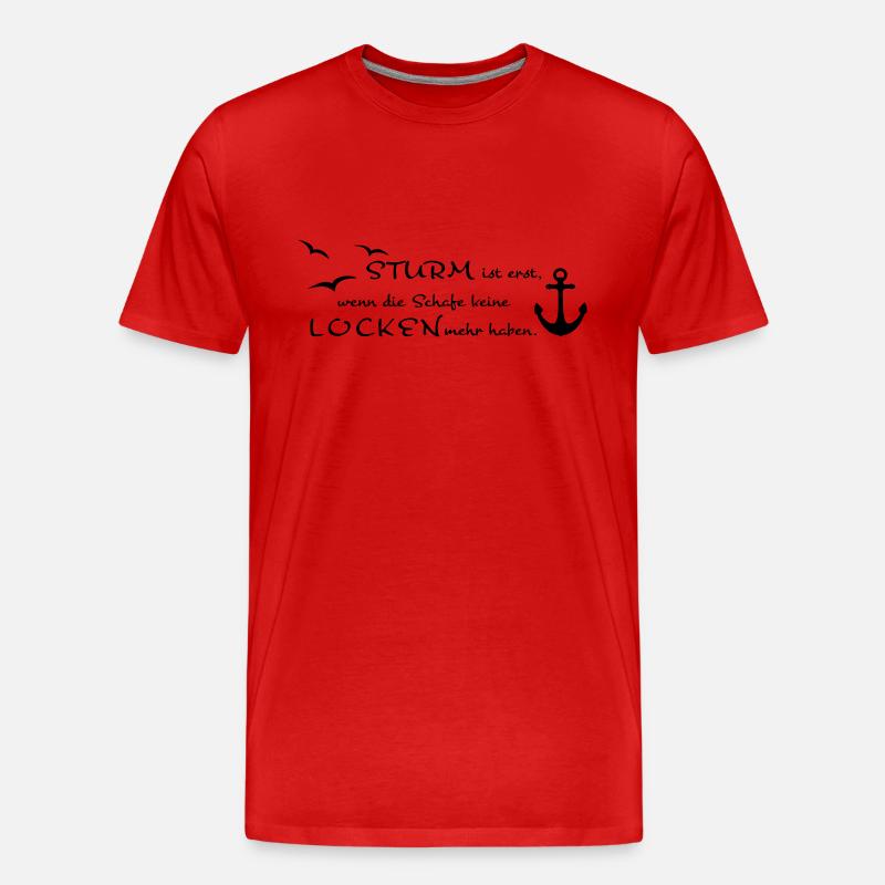 Sturm und Locken - Männer Premium Bio T-Shirt - Rot