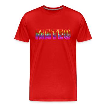 mateo rs regenbogen - Männer Premium Bio T-Shirt - Rot - Vorne - Damien (186cm)
