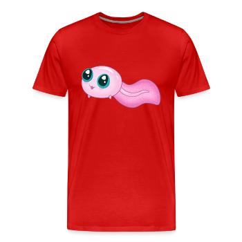Cute Pink Tadpole - Men's Premium Organic T-Shirt - red - Front - Damien (186cm)