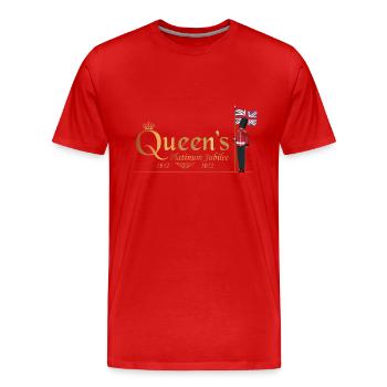 Jubilé de platine de la monarchie britannique 1952 2022 - T-shirt bio Premium Homme - rouge - Devant - Damien (186cm)