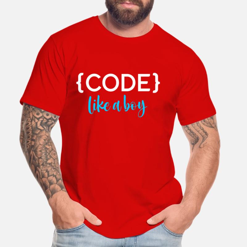 Code Like A Boy Programming Coder Computer Geek Pc Männer Premium Bio T-Shirt