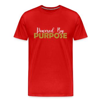 Propulsé par l’objectif - T-shirt bio Premium Homme - rouge - Devant - Damien (186cm)