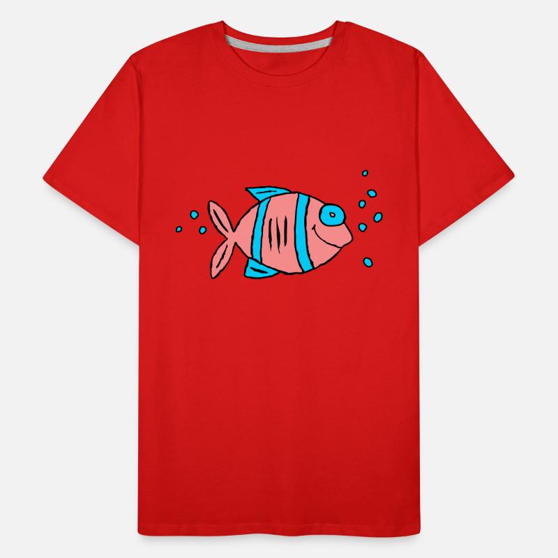 Poisson Cichlide Eau Mer Graffiti Dessin T-shirt bio Premium Homme