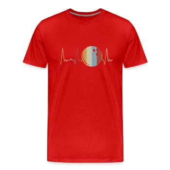 Boule de bowling Heartbeat - T-shirt bio Premium Homme - rouge - Devant - Damien (186cm)