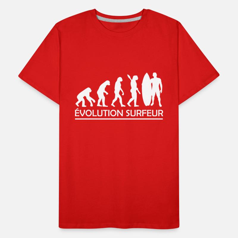 évolution surfeur / cadeau surfeur T-shirt bio Premium Homme