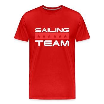 Équipage - T-shirt bio Premium Homme - rouge - Devant - Damien (186cm)