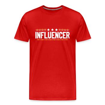 Influencer Beruf - Männer Premium Bio T-Shirt - Rot - Vorne - Damien (186cm)