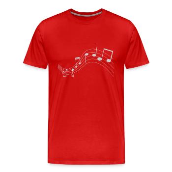 Musique - T-shirt Notes de musique - T-shirt bio Premium Homme - rouge - Devant - Damien (186cm)