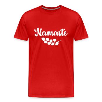 Yoga Geschenk für Yogis Meditation Geschenkidee Om - Männer Premium Bio T-Shirt - Rot - Vorne - Damien (186cm)