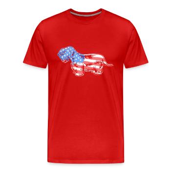 Sealyham Terrier Sealyham Terrier Flag - Men's Premium Organic T-Shirt - red - Front - Damien (186cm)