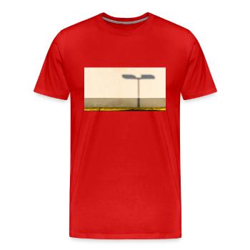 L’ombre du lampadaire sur la façade - T-shirt bio Premium Homme - rouge - Devant - Damien (186cm)