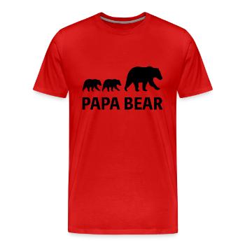 Papa Bear Fête des pères Papa Cadeau Papa - T-shirt bio Premium Homme - rouge - Devant - Damien (186cm)