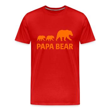 Papa Bear Father Father's Day - Men's Premium Organic T-Shirt - red - Front - Damien (186cm)