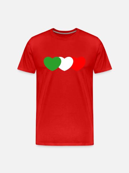 Italiens Herz - Männer Premium Bio T-Shirt - Rot