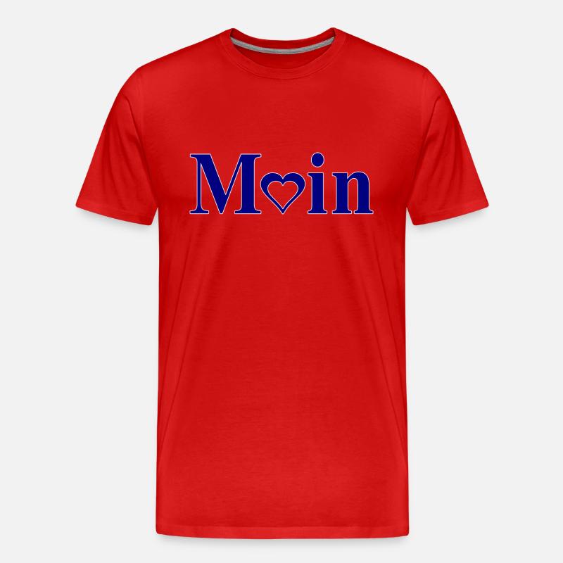 Moin mit Herzchen - Männer Premium Bio T-Shirt - Rot