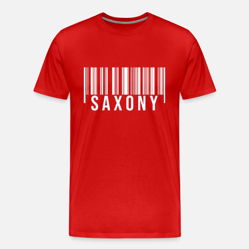 Code à barres de Saxe - T-shirt bio Premium Homme - rouge