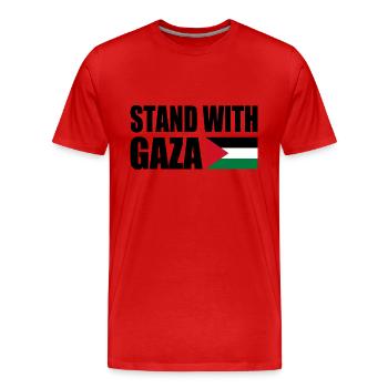 Stand with gaza - Men's Premium Organic T-Shirt - red - Front - Damien (186cm)