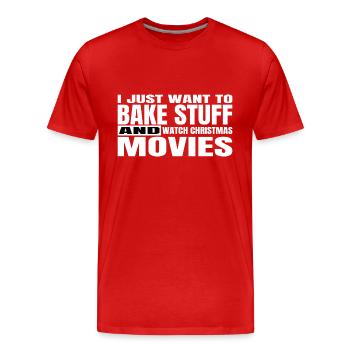 Happy Funny Gym Beach Holiday Baker Work Beard - Men's Premium Organic T-Shirt - red - Front - Damien (186cm)
