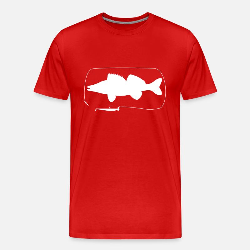 Zander mit Gummifisch - Männer Premium Bio T-Shirt - Rot