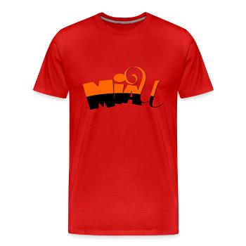 Miau - Männer Premium Bio T-Shirt - Rot - Vorne - Damien (186cm)