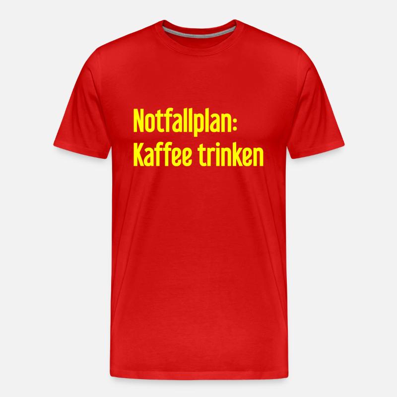 Kaffee-Notfallplan - Männer Premium Bio T-Shirt - Rot
