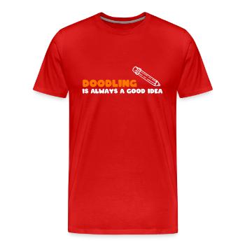 Kritzelnder Liebhaber Bleistiftkünstler - Männer Premium Bio T-Shirt - Rot - Vorne - Damien (186cm)
