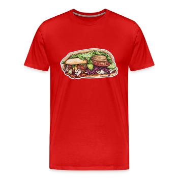 Kebab - T-shirt bio Premium Homme - rouge - Devant - Damien (186cm)
