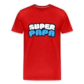 SUPER PAPA - T-shirt bio Premium Homme - rouge - Devant - Damien (186cm)