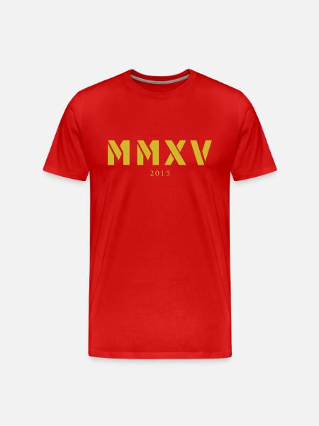 Mit römischen Zahlen - Made in 2015 - MMXV - Männer Premium Bio T-Shirt - Rot