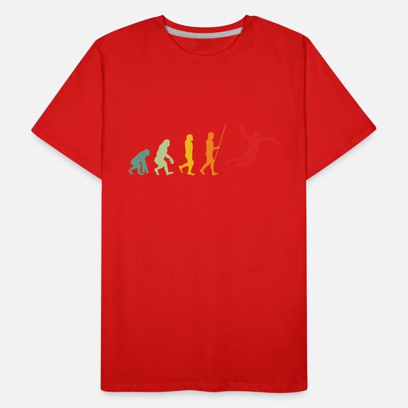 Handball Evolution Entwicklung Retro Männer Premium Bio T-Shirt