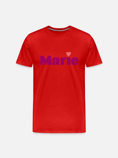 Marie with Heart Gift - Men's Premium Organic T-Shirt - red