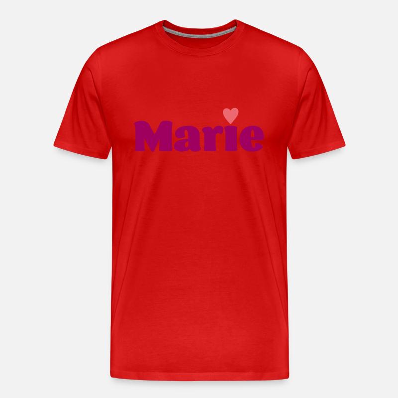 Marie mit Herz Geschenk - Männer Premium Bio T-Shirt - Rot