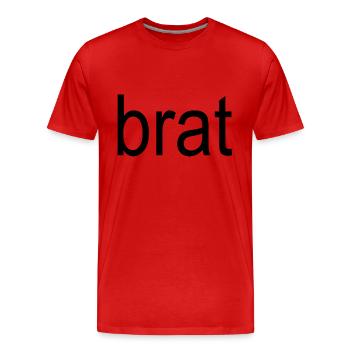 brat black text 5000 - Men's Premium Organic T-Shirt - red - Front - Damien (186cm)