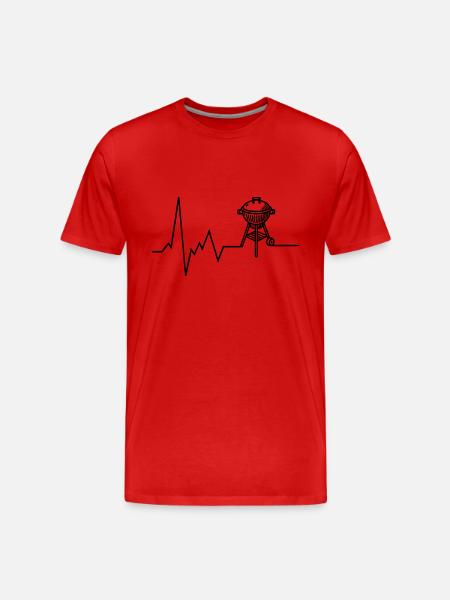 Heartbeat BBQ Grill Grilling - Men's Premium Organic T-Shirt - red