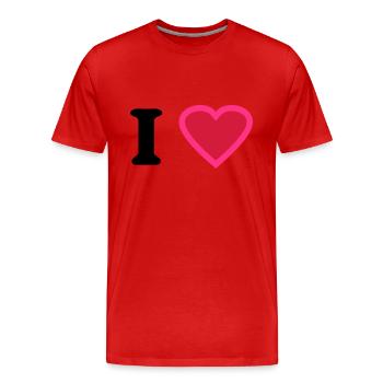 i love - T-shirt bio Premium Homme - rouge - Devant - Damien (186cm)