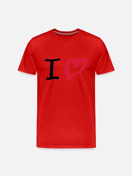 i love - Men's Premium Organic T-Shirt - red