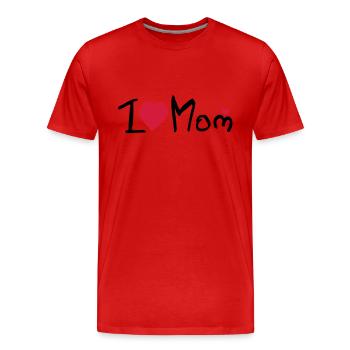 I heart Mom - Männer Premium Bio T-Shirt - Rot - Vorne - Damien (186cm)