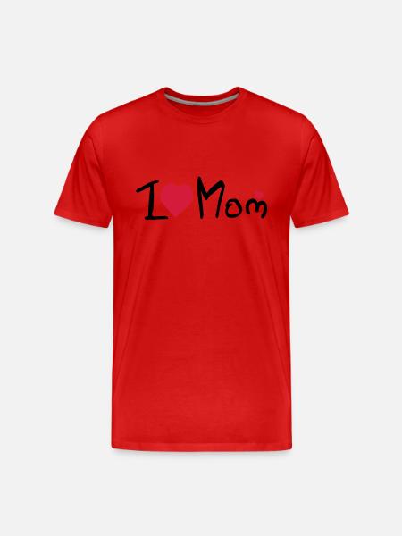 I heart Mom - Männer Premium Bio T-Shirt - Rot