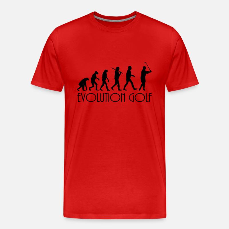 evolution Golf - Männer Premium Bio T-Shirt - Rot