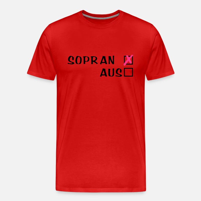 Sopr an oder aus - Männer Premium Bio T-Shirt - Rot