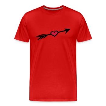 heart arrow love shoot bow shot fall in love - Men's Premium Organic T-Shirt - red - Front - Damien (186cm)