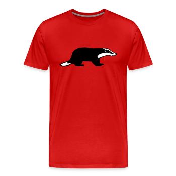 Dachs - Männer Premium Bio T-Shirt - Rot - Vorne - Damien (186cm)