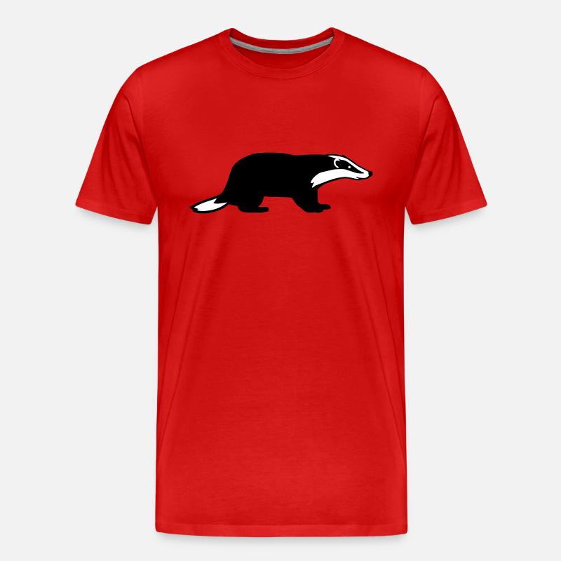 Dachs - Männer Premium Bio T-Shirt - Rot