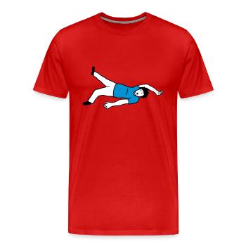 Ohnmächtiger Mann Design - Männer Premium Bio T-Shirt - Rot - Vorne - Damien (186cm)