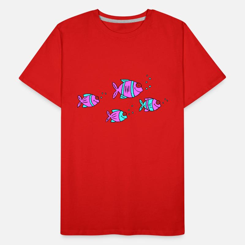 Poisson Cichlide Eau Mer Graffiti Dessin T-shirt bio Premium Homme
