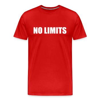 No limits - Men's Premium Organic T-Shirt - red - Front - Damien (186cm)