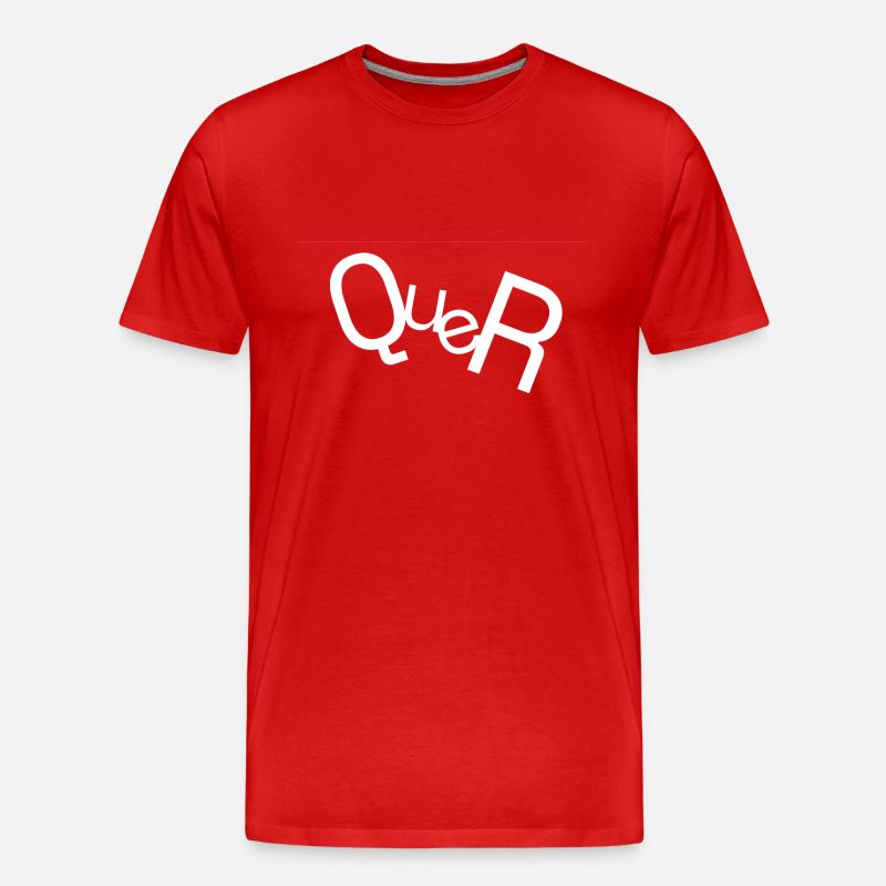 QUER - Männer Premium Bio T-Shirt - Rot