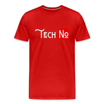 techno no to humor technology - Men's Premium Organic T-Shirt - red - Front - Damien (186cm)