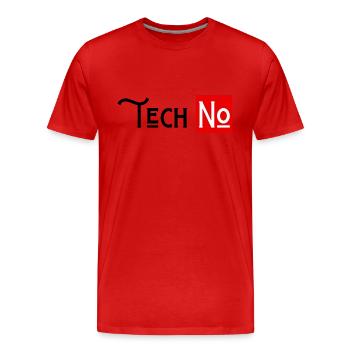 techno no to humor technology - Men's Premium Organic T-Shirt - red - Front - Damien (186cm)
