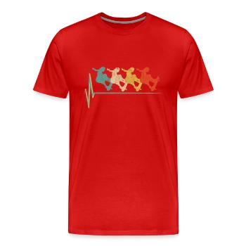 Skater Herzschlag Skateboard Longboard Halfpipe - Männer Premium Bio T-Shirt - Rot - Vorne - Damien (186cm)